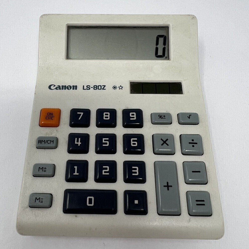 Canon Calculator Mini Solar Power Calculator Model LS-80Z Works